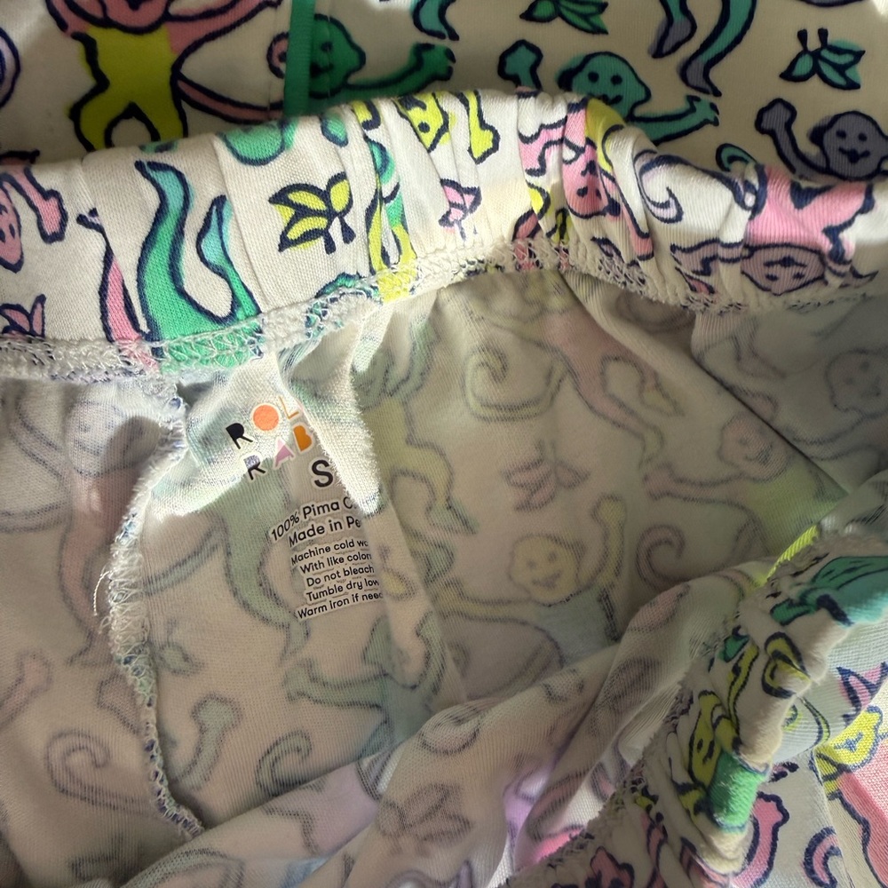 Roller Rabbit Multicolor Womens Monkey Print Paja… - image 3